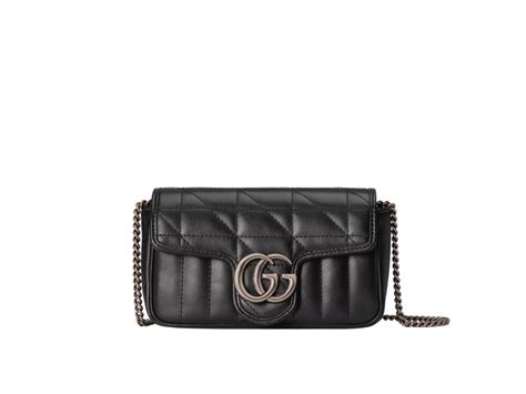 gucci mini tweed bag|GG Marmont super mini bag in black and silver tweed .